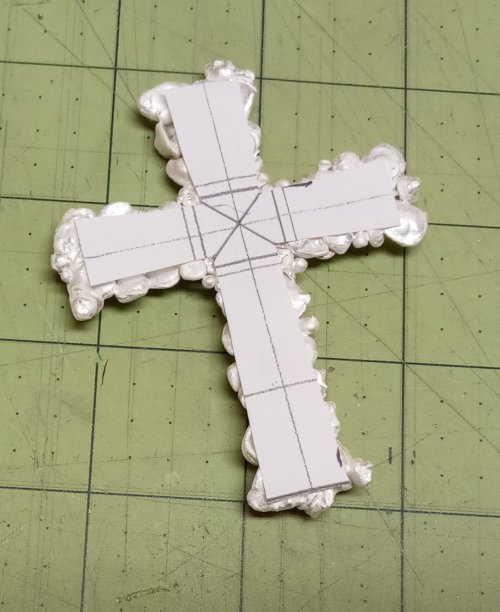 Judy Larson's Water Cast Scrap Cross - , Metalwork, Butane Torch, Soldering, Solder, place the pattern on the piece